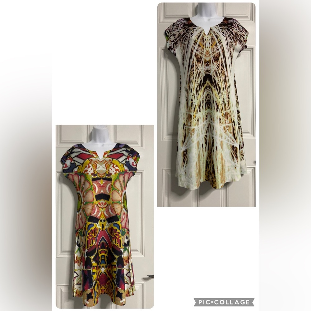T8- ANIMAPOP 2-in-1 REVERSIBLE Multicolor Abstract Print Neoprene Dress